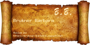 Brukner Barbara névjegykártya